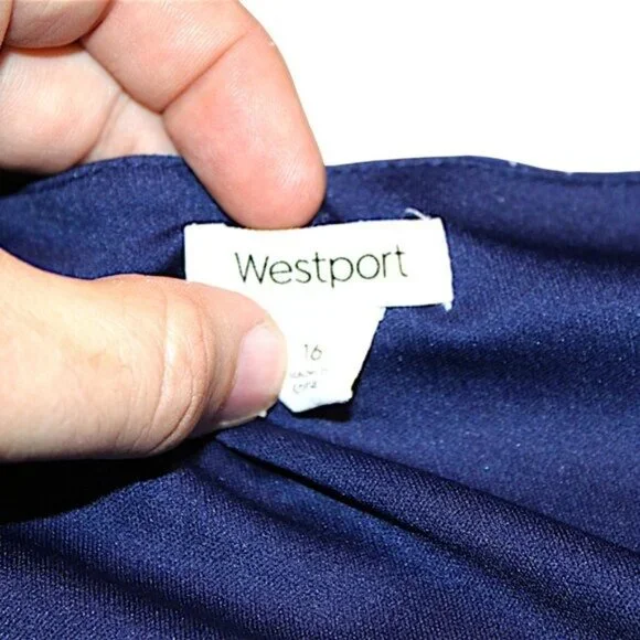 Westport Floral Chiffon Long Sleeve Wrap Dress Size 16 Blue Lightweight Elegant - Picture 5 of 7